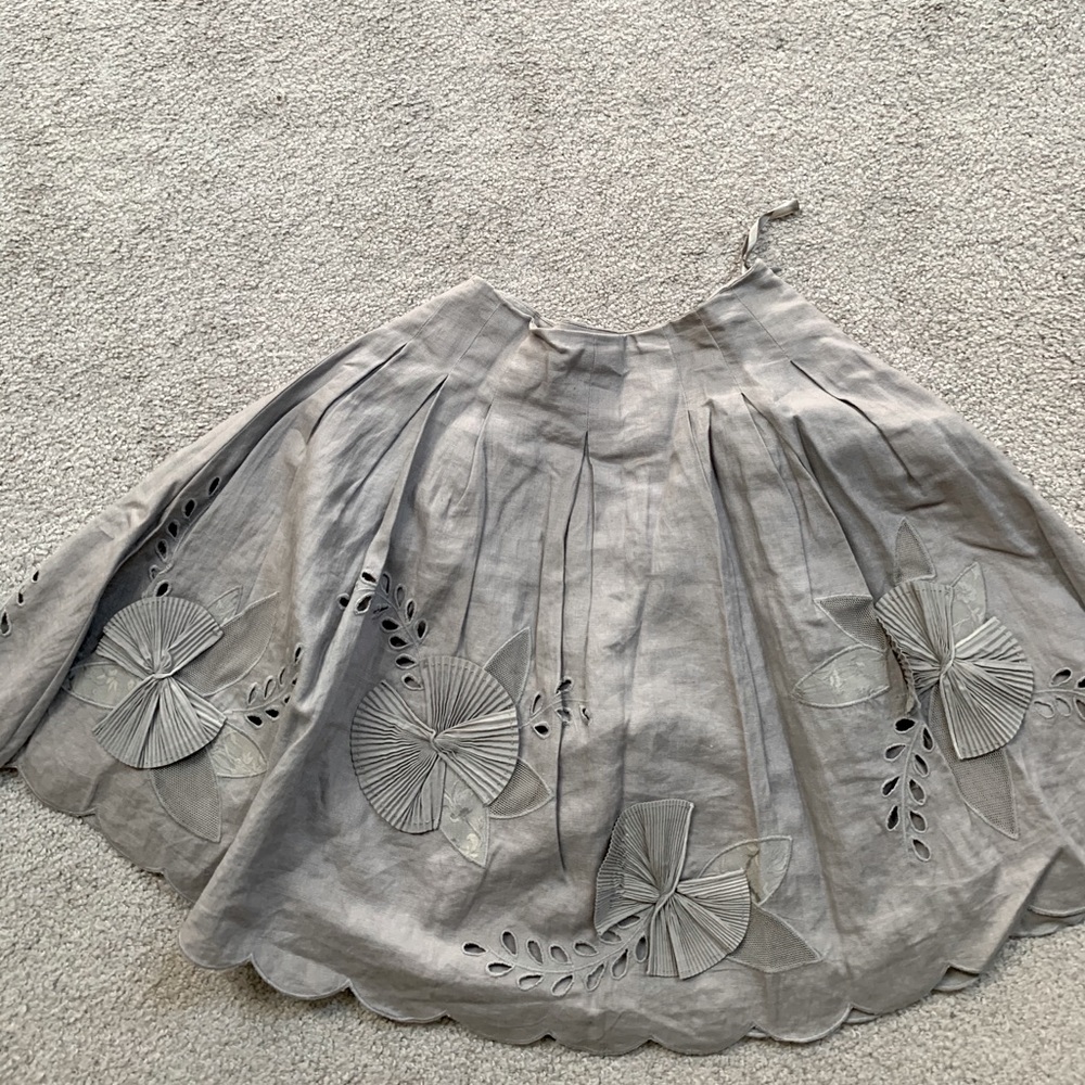 Anthropologie Linen A-Line Skirt — Size 4
